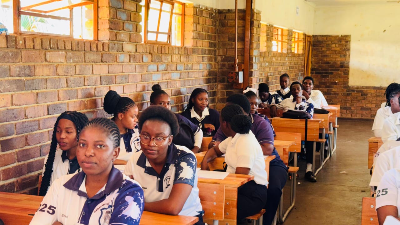 Students at Magalanngwe Senior Secondary School